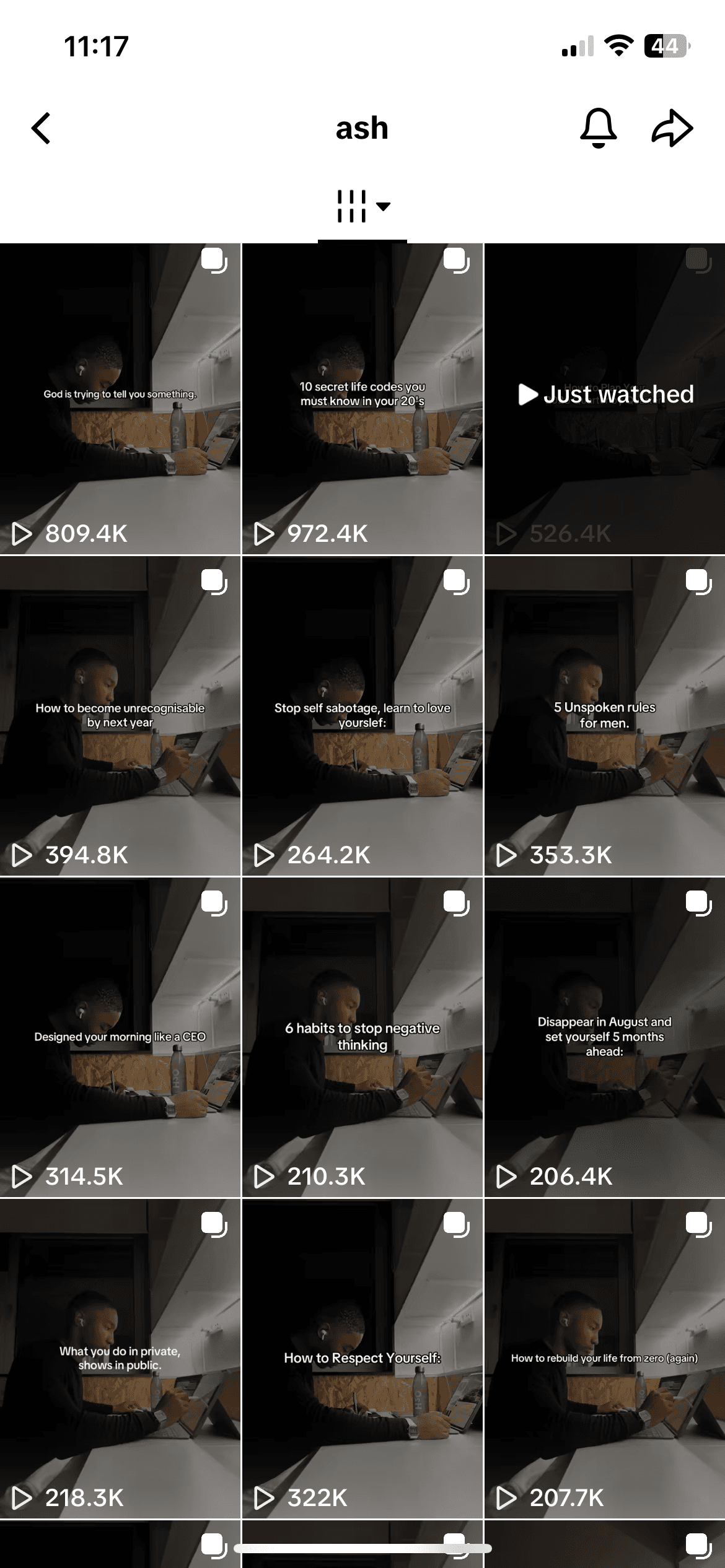 A screenshot of a TikTok page with faceless content