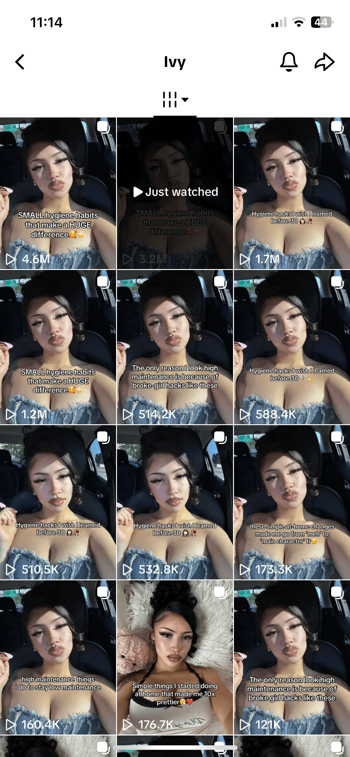 A screenshot of a TikTok page with faceless content