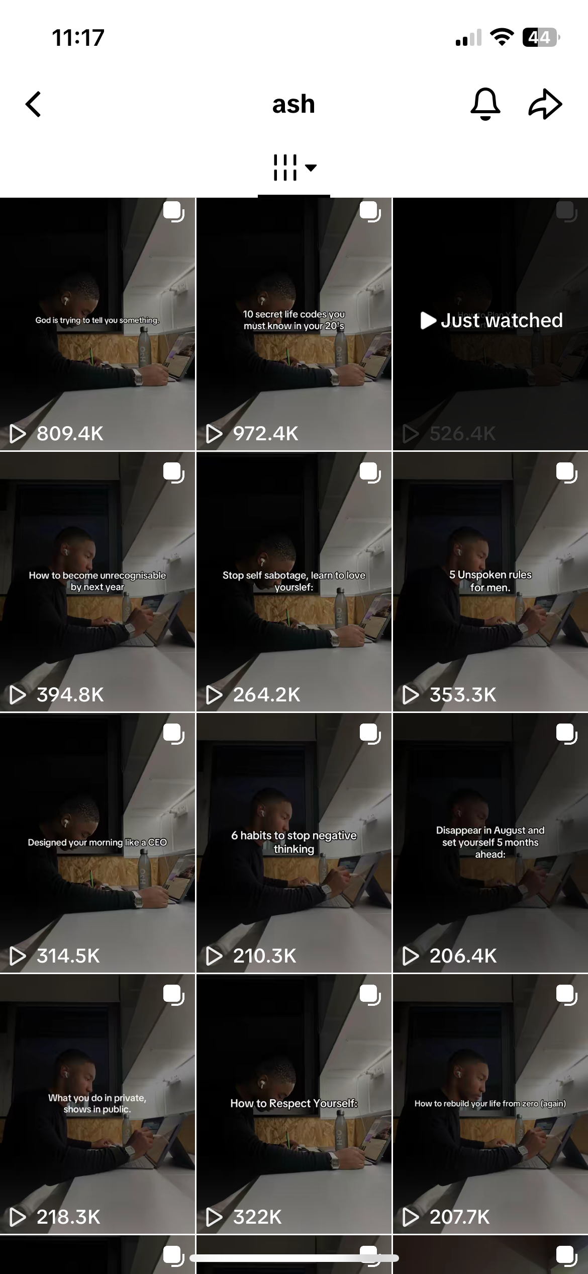 A screenshot of a TikTok page with faceless content