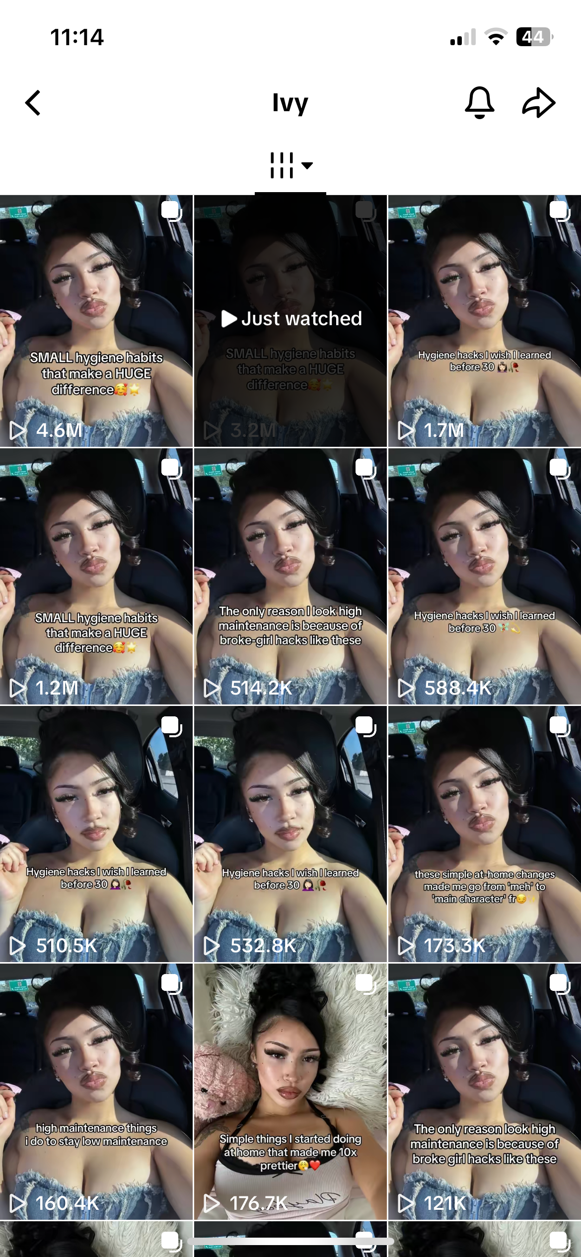 A screenshot of a TikTok page with faceless content